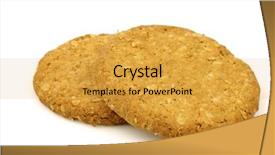  Presentation with cookies - Slide set consisting of digestive - two wholemeal cookies background and a gold colored foreground