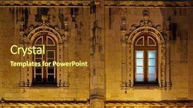  Presentation with windows - Theme featuring two-windows-outside-jeronimos-monastery background and a tawny brown colored foreground