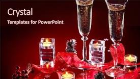  Presentation with candle - Slides enhanced with two-wine-glass-and-candle background and a wine colored foreground