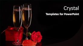  Presentation with champagne - PPT layouts with two-wineglasses-of-champagne-gift background and a black colored foreground