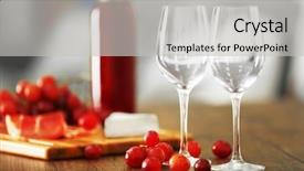  Presentation with grape - Audience pleasing slide deck consisting of two wineglasses with grape close-up backdrop and a light gray colored foreground