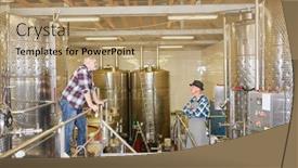  Presentation with fermentation - Cool new presentation theme with two-winemakers-in-the-winery backdrop and a coral colored foreground