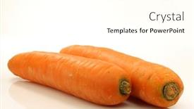  Presentation with carrots - PPT theme with two winter carrots on a white background background and a white colored foreground