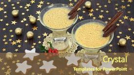 Presentation with traditional drink - Beautiful presentation theme featuring two with gingerbread cookies gold backdrop and a tawny brown colored foreground