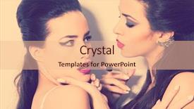  Presentation with acting - Colorful presentation theme enhanced with two women acting beauty treatments backdrop and a  colored foreground