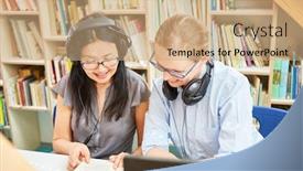  Presentation with community college - PPT theme having two-women-are-learning-together background and a coral colored foreground