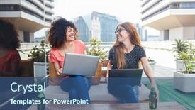  Presentation with beer women - Presentation consisting of two-women-as-friends background and a ocean colored foreground