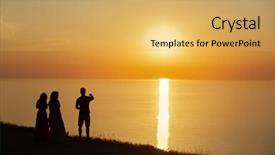  Presentation with seashore - Colorful PPT layouts enhanced with two women at seashore backdrop and a yellow colored foreground