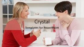  Presentation with underage drinking two teenagers having - Theme enhanced with two women enjoying hot drink in kitchen background and a coral colored foreground