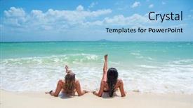  Presentation with holidays - PPT layouts featuring two women enjoying their holidays background and a light blue colored foreground