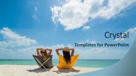  Presentation with two black women - Amazing presentation design having two women enjoying their holidays backdrop and a light blue colored foreground