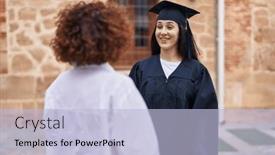  Presentation with graduation - Theme with two-women-mother-and-daughter background and a light blue colored foreground