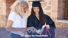  Presentation with university - Slide deck consisting of two-women-mother-and-graduated background and a ocean colored foreground