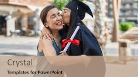  Presentation with daughter mother - Slide set featuring two-women-mother-and-graduated background and a coral colored foreground