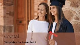  Presentation with university - Presentation featuring two-women-mother-and-graduated background and a red colored foreground