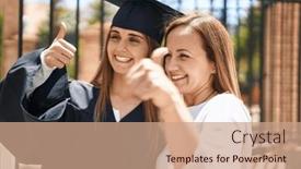  Presentation with university - Presentation consisting of two-women-mother-and-graduated background and a coral colored foreground