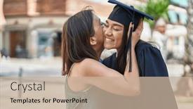  Presentation with pregnant mother fetus women - Presentation theme featuring two-women-mother-and-graduated background and a coral colored foreground