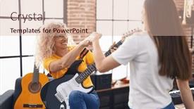  Presentation with music studio - Presentation having two-women-musicians-bump-fists background and a lemonade colored foreground