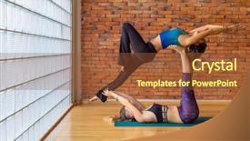  Presentation with trust - PPT theme having practice acroyoga showing friendship trust background and a tawny brown colored foreground