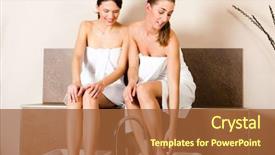  Presentation with best - Slides with two women presumably best friends background and a red colored foreground