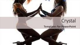  Presentation with dancing - Amazing PPT theme having two women samba dancer dancing silhouette on white background backdrop and a light gray colored foreground