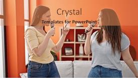  Presentation with dancing - Slide set enhanced with two-women-singing-song and a  colored foreground