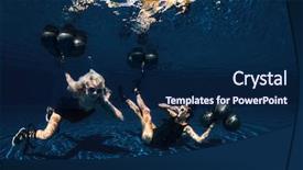  Presentation with two black women - Presentation theme with two women with black balloons background and a navy blue colored foreground