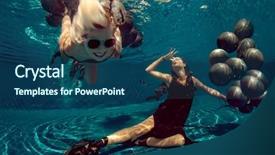  Presentation with two black women - Slide deck enhanced with two women with black balloons background and a ocean colored foreground