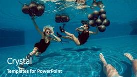  Presentation with two black women - Beautiful slide set featuring two women with black balloons backdrop and a ocean colored foreground