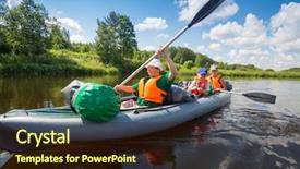  Presentation with sail - Amazing slide deck having two women with oars backdrop and a wine colored foreground