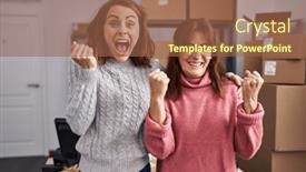  Presentation with women success - Presentation theme enhanced with two-women-working background and a tawny brown colored foreground