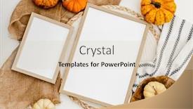  Presentation with metal frames frame and steel - Slides featuring two-wooden-frames-with-orange background and a lemonade colored foreground