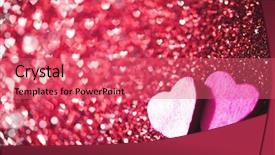  Presentation with valentines day - Presentation theme featuring two wooden hearts on red background and a  colored foreground