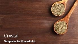  Presentation with cumin cumin cumin - Theme enhanced with two-wooden-spoons-with-cumin and a tawny brown colored foreground