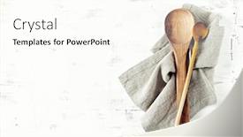  Presentation with linen - Amazing presentation design having two-wooden-spoons backdrop and a pink colored foreground