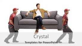  Presentation with company - Theme enhanced with two-workers-from-a-moving background and a light gray colored foreground