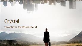  Presentation with contemporary world two columns - PPT layouts having two worlds background and a cream colored foreground