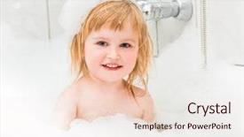  Presentation with baby bath - PPT theme consisting of two year old baby bath background and a lemonade colored foreground