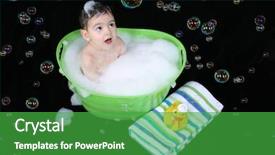  Presentation with tub - PPT theme with old boy in a green background and a shamrock green colored foreground