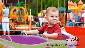  Presentation with amusement park - Cool new presentation with two years old child driving backdrop and a red colored foreground