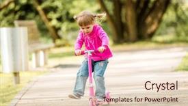  Presentation with medical evaluation of 5 years old boy - Beautiful theme featuring two years old girl riding backdrop and a  colored foreground