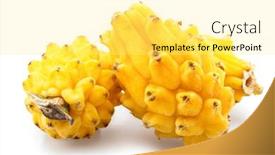  Presentation with dragon - Slide set featuring two-yellow-dragon-fruits-isolated background and a blonde colored foreground