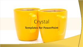  Presentation with coffee - Theme consisting of two-yellow-mugs-of-coffee background and a light gray colored foreground