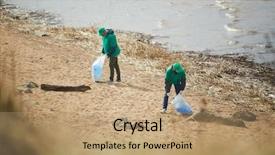  Presentation with green banking - Amazing theme having two youn men in green backdrop and a coral colored foreground