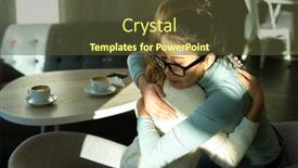  Presentation with intercultural - Cool new PPT layouts with two-young-affectionate-intercultural-women backdrop and a tawny brown colored foreground