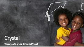  Presentation with african american girls - Presentation theme with two young african american girl background and a dark gray colored foreground