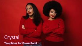  Presentation with african american women - Presentation theme enhanced with two-young-african-american-women background and a  colored foreground