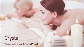  Presentation with two black women - Slides enhanced with two young beautiful women relaxing background and a  colored foreground