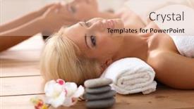 Presentation with relaxing - PPT layouts with two-young-beautiful-women-relaxing background and a  colored foreground
