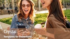  Presentation with women - Presentation featuring ciclo celular - image of two young beautiful background and a coral colored foreground